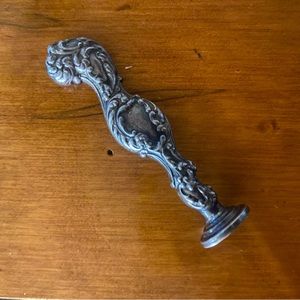 ANTIQUE STERLING SILVER WAX SEAL STAMP, MONOGRAMMED